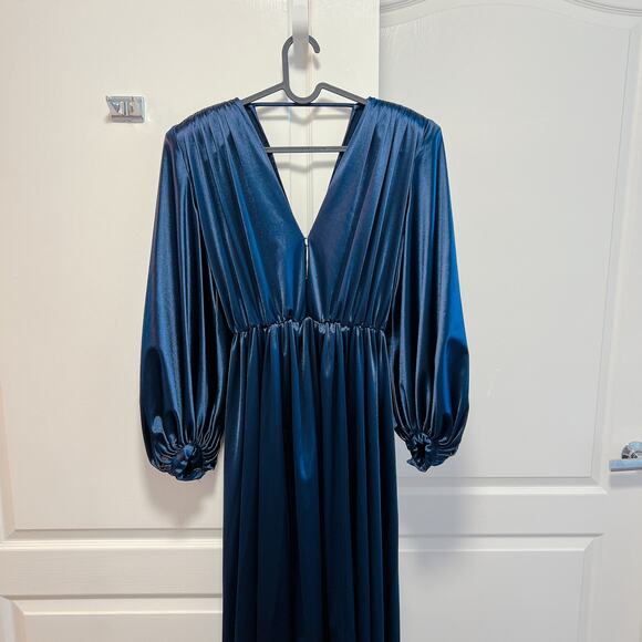 Bronx and Banco ZOE Gown Navy Blue Long Sleeve - Picture 8 of 8